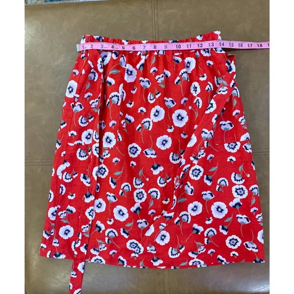 J Crew Red Bow Floral Pencil Skirt XS - Picture 3 of 8